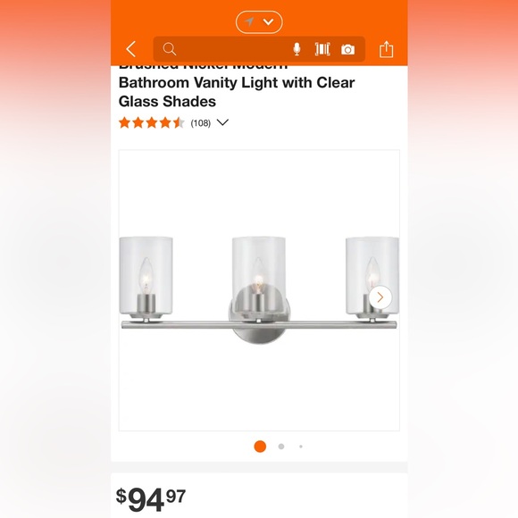 Champlain 22.375 in. 3-Light Brushed Nickel Modern Bathroom Vanity Light - Picture 5 of 5